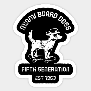 Miami Board Dogs - Ivory White Sticker